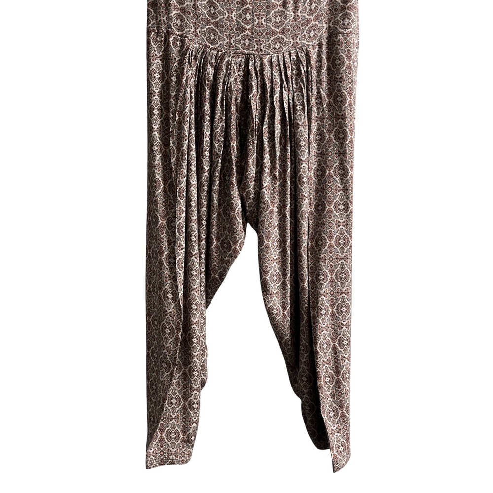 Handmade Haram Pants Purple Floral Baggy Barrel Size S Boho‎ Hippie Festival